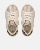 Sneakers bambina con dettagli platino e animalier