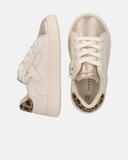 Sneakers bambina con dettagli platino e animalier