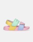 Sandali mare e piscina color block doppio velcro