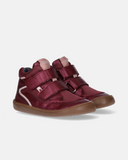 Sneakers alte barefoot bambina Tommy Hilfiger in pelle sintetica laminata e tessuto con doppio velcro e fondo ultra flessibile