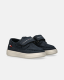 Mocassini in nabuk sintetico bluchiusura velcro con lavorazione parabot e logo Tommy Hilfiger