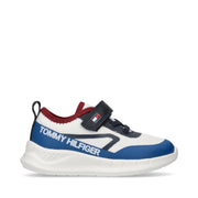Sneakers color-block running da bambino con velcro