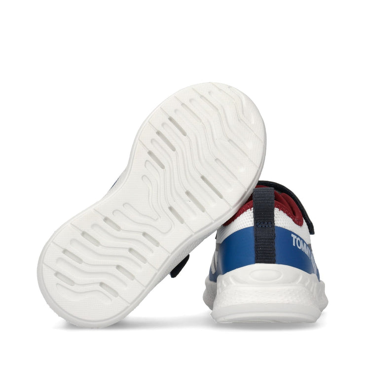 Sneakers color-block running da bambino con velcro