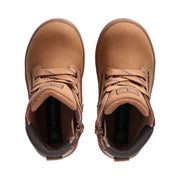 Stivaletti bambino in pelle sintetica con lacci e zip interna