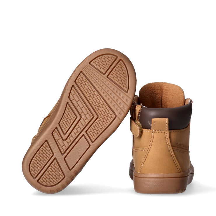 Stivaletti bambino in pelle sintetica con lacci e zip interna