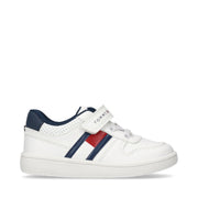 Sneakers stile basket con flag laterale e velcro