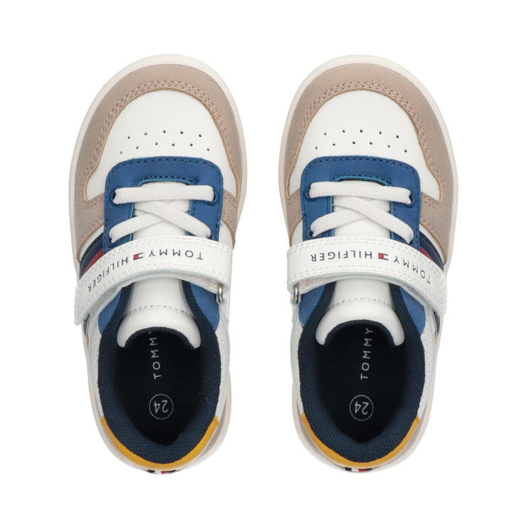 Sneakers da bambino color-block con velcro