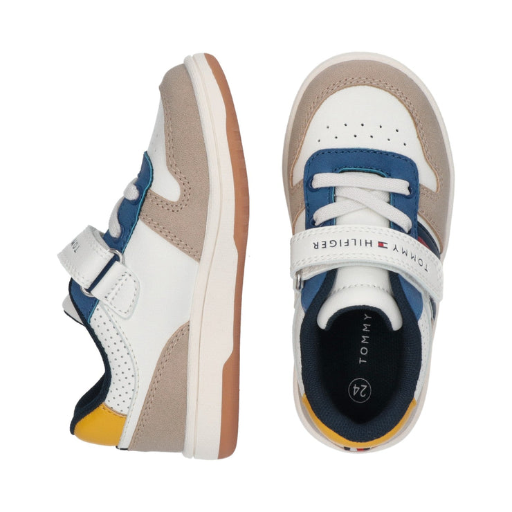 Sneakers da bambino color-block con velcro