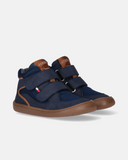 Sneakers alte barefoot bambino Tommy Hilfiger con doppio velcro, inserti in tessuto e fondo ultra flessibile