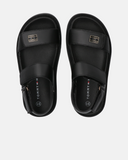 Sandali con doppio velcro e suola platform