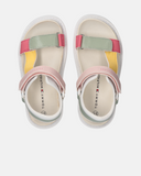 Sandali color block con doppio velcro e suola platform