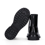 Stivaletti bambina in vernice con accessorio logato