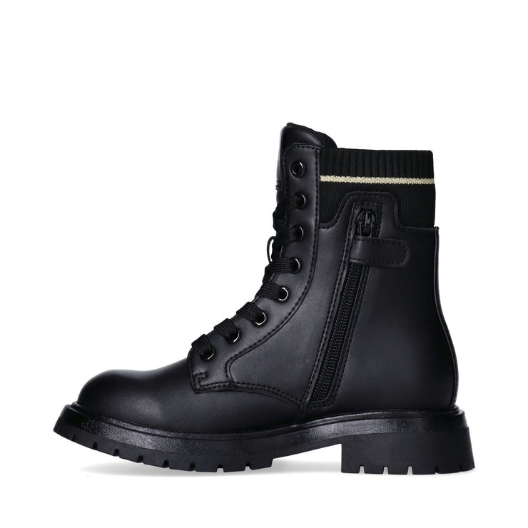 Stivaletti da bambina con elastico e dettaglio dorato