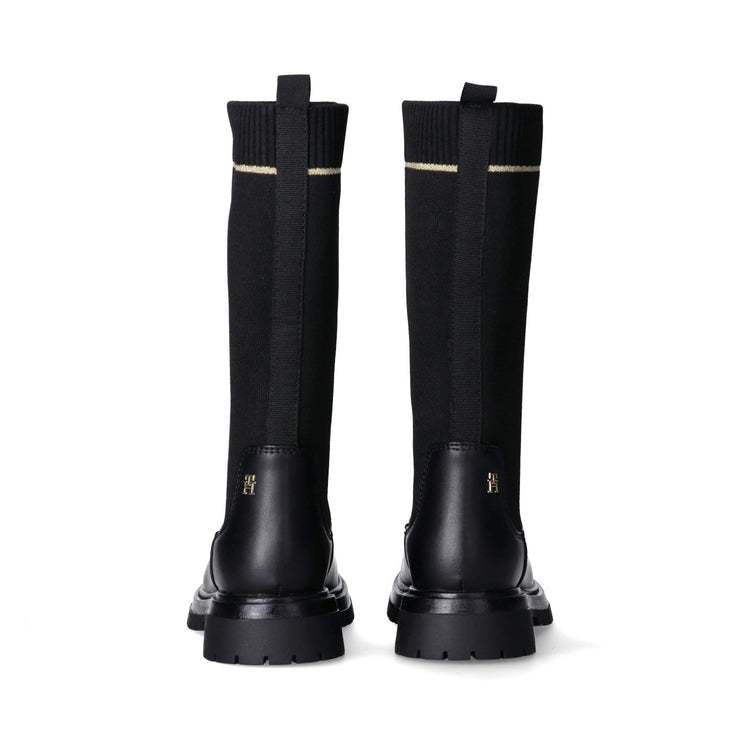 Stivali con gambale elastico e dettaglio dorato