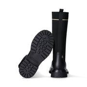 Stivali con gambale elastico e dettaglio dorato