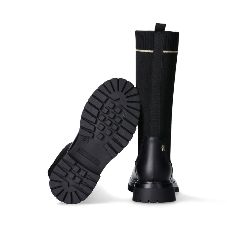 Stivali con gambale elastico e dettaglio dorato