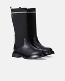 Stivali ragazza Tommy Hilfiger in pelle e tessuto elastico con monogramma sul gambale