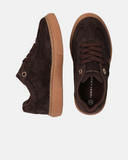 Sneakers da ragazza in crosta sintetica con logo a contrasto