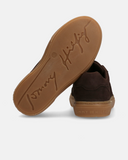 Sneakers da ragazza in crosta sintetica con logo a contrasto