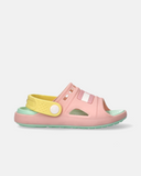 Sandali mare e piscina color block con flag iconica