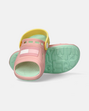 Sandali mare e piscina color block con flag iconica