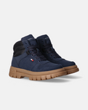 Scarponcini Tommy Hilfiger da bambino con lacci, zip interna, collo imbottito, flag laterale e fondo chunky carrarmato.