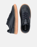 Sneakers retrò con flag iconica e fondo a contrasto