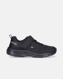 Sneakers stile running con laccio elastico e cinturino in velcro