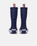 Stivali da pioggia blu con stampa flag all over