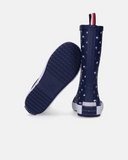 Stivali da pioggia blu con stampa flag all over