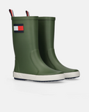 Stivali da pioggia verdi con patch flag laterale - T3XC-33923-0047414-