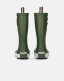 Stivali da pioggia verdi con patch flag laterale