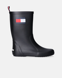 Stivali da pioggia neri con patch flag laterale