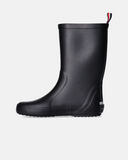 Stivali da pioggia neri con patch flag laterale