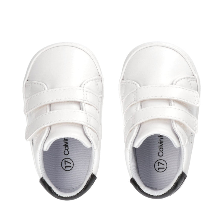 Sneakers da culla doppio velcro e dettagli a contrasto