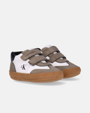 Sneakers da culla doppio velcro ed inserti a contrasto