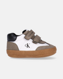 Sneakers da culla doppio velcro ed inserti a contrasto