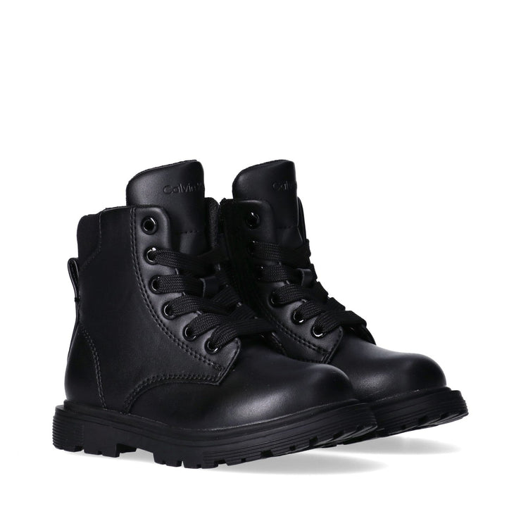 Anfibi in pelle sintetica con lacci e zip interna - V1A5-83116-1464999-