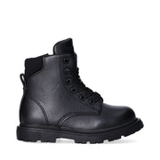 Anfibi in pelle sintetica con lacci e zip interna