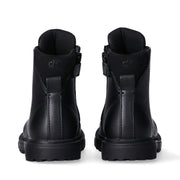 Anfibi in pelle sintetica con lacci e zip interna