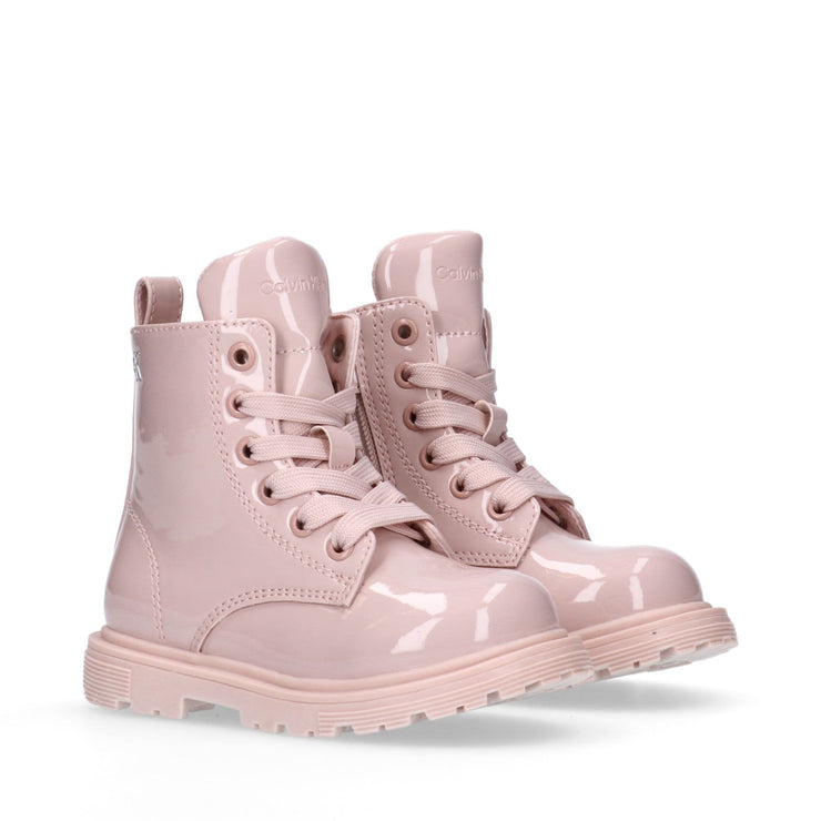 Anfibi bambina in vernice con lacci e zip interna - V1A5-83117-0343302-