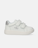 Sneakers da bambina con doppio velcro e dettagli glitter