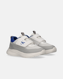 Sneakers running da bambino Calvin Klein con maxi velcro, dettagli blu royal e inserti catarifrangenti