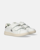 Sneakers bambina doppio velcro con dettagli a contrasto