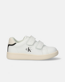 Sneakers bambina doppio velcro con dettagli a contrasto