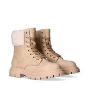 Anfibi con collo in pelliccia sintetica e suola carrarmato - V3A5-83125-1628500-