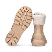 Anfibi con collo in pelliccia sintetica e suola carrarmato