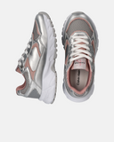 Sneakers ragazza argentate con suola running