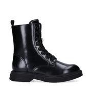 Anfibi bambina in pelle abrasivata con lacci e zip interna