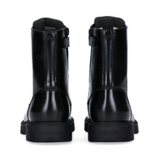 Anfibi bambina in pelle abrasivata con lacci e zip interna